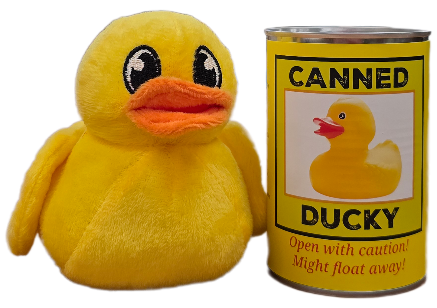 Canned Ducky | Plush Rubber Ducky Stuffed Animal | Gift: Pop Top Lid