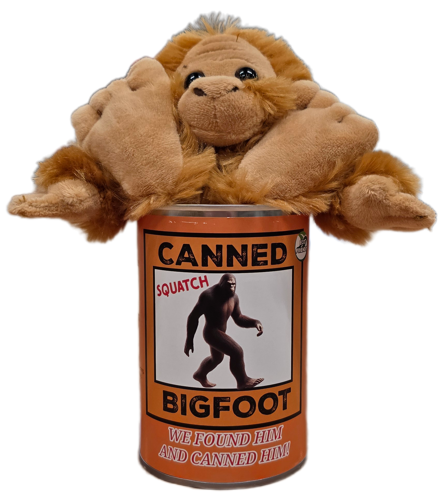 Canned Bigfoot | Stuffed Animal Plush | Funny Jokes Big Foot: Pop Top Lid