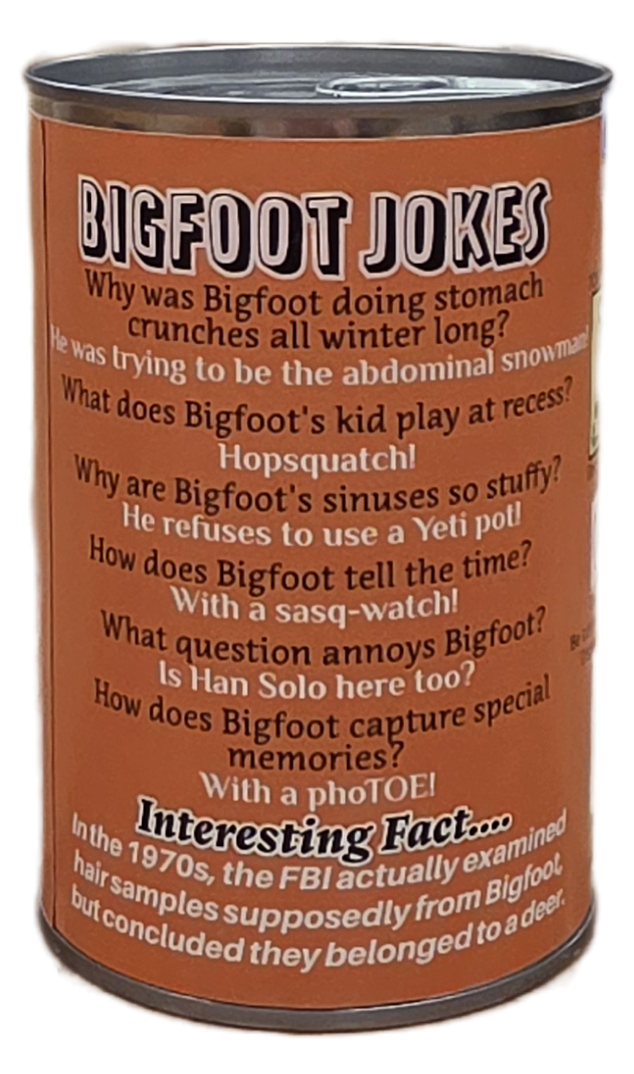 Canned Bigfoot | Stuffed Animal Plush | Funny Jokes Big Foot: Pop Top Lid